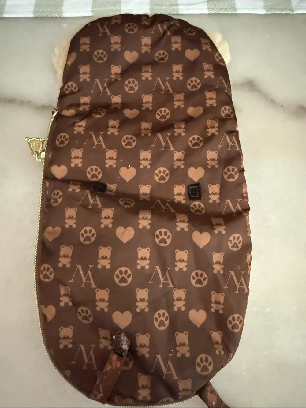 Na Na Na Surprise Soft Plush Tan Brown Teddy Bear Diaper Wipes Bag 13 x 7